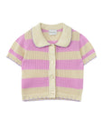 Mipounet - vita knit cardigan - ecru/pink