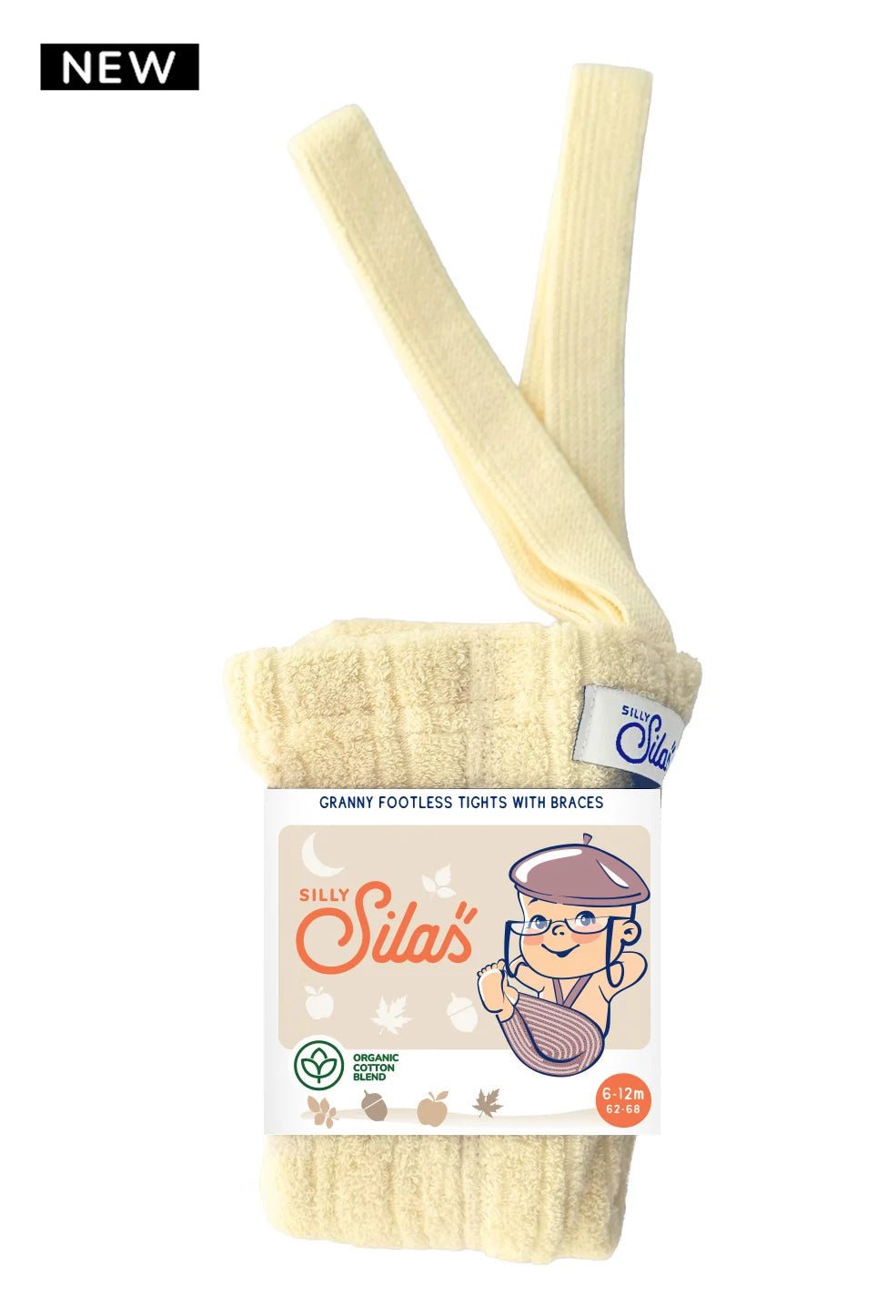 Silly Silas - granny footless cotton tights - lemon icing