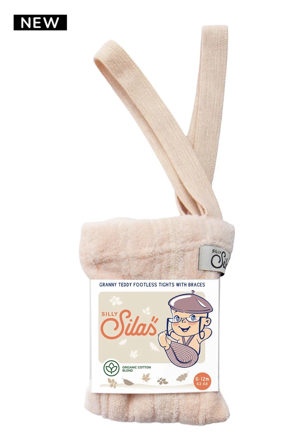 Silly Silas - granny footed cotton tights - silky peach