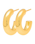 lulu copenhagen - gold plated non hoops earrings - 2pcs