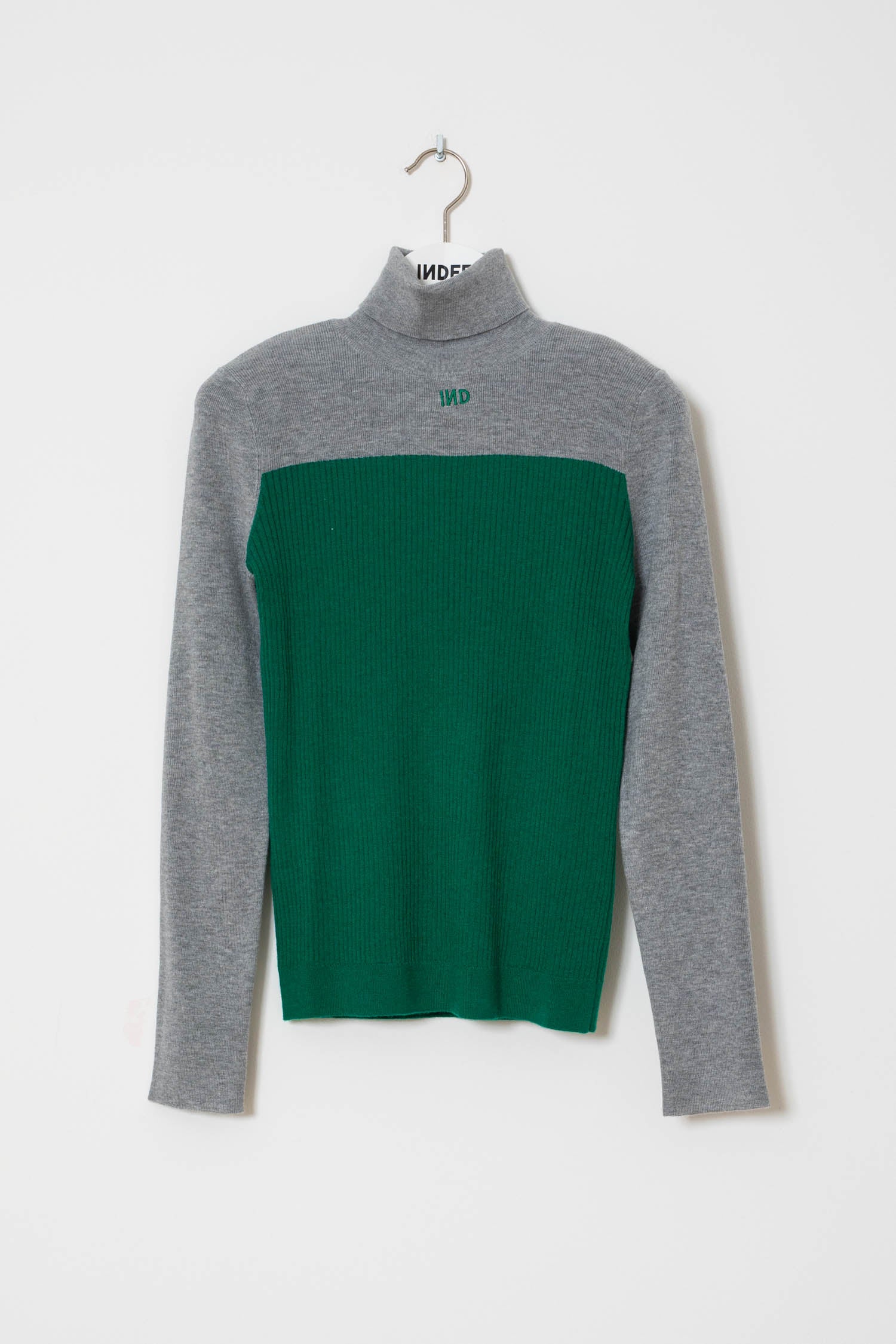 Indee - wapiti - fitted high neck pullover - grey melange