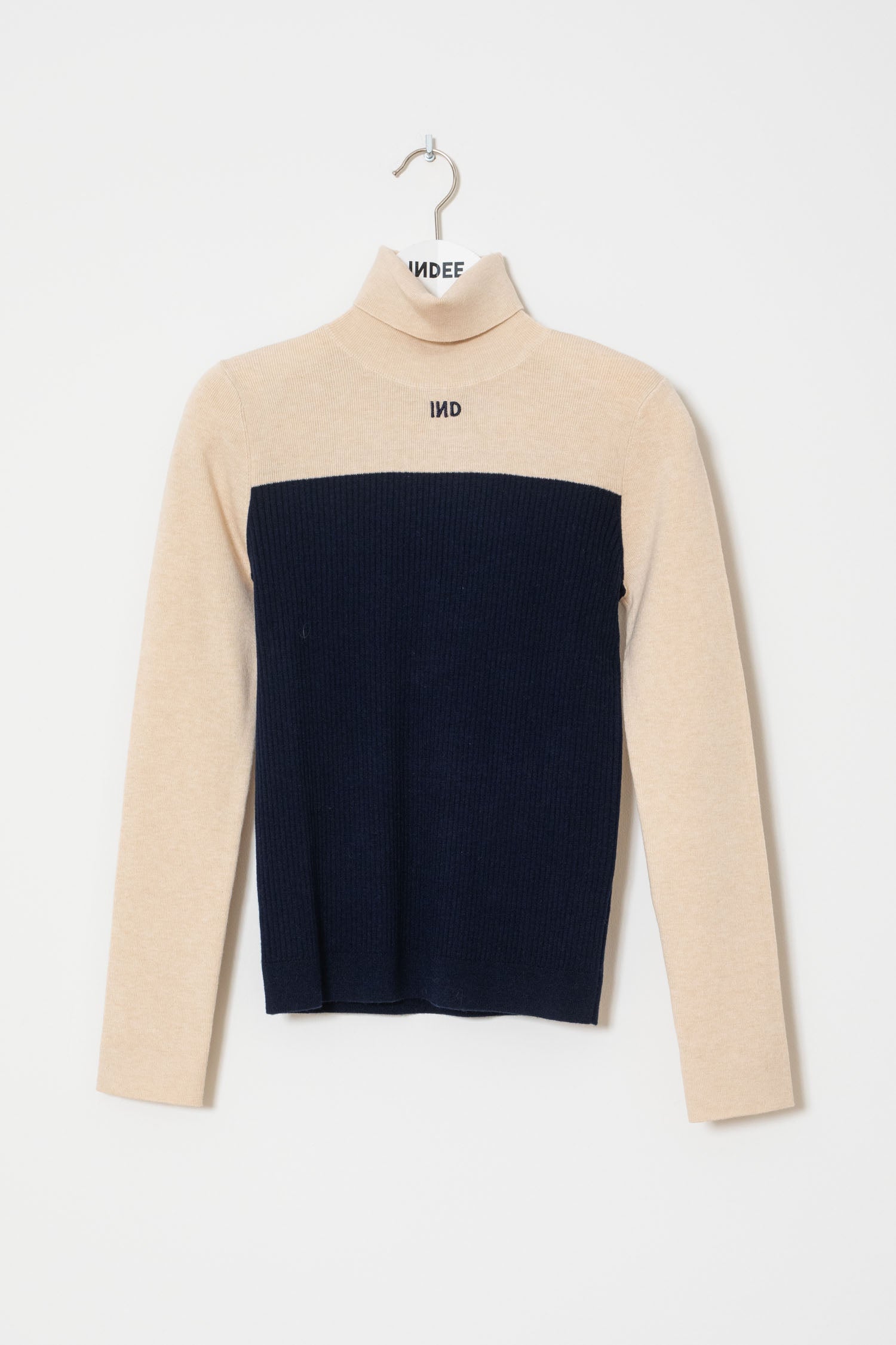 Indee - wapiti - fitted high neck pullover - navy