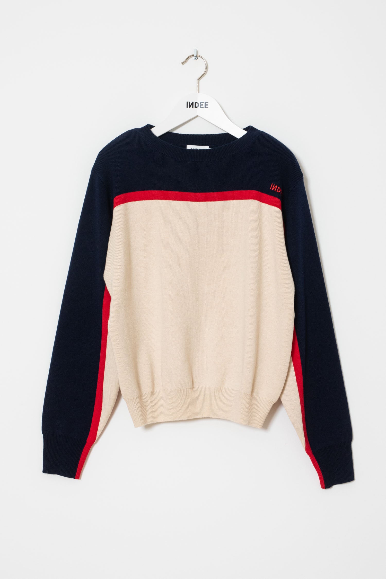 Indee - wasabi - pullover with bands on sleeves - off white
