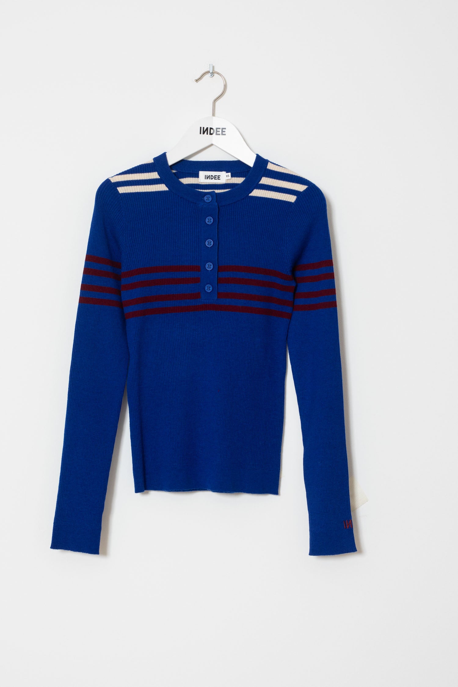Indee - water - fitted round neck pullover - royal blue