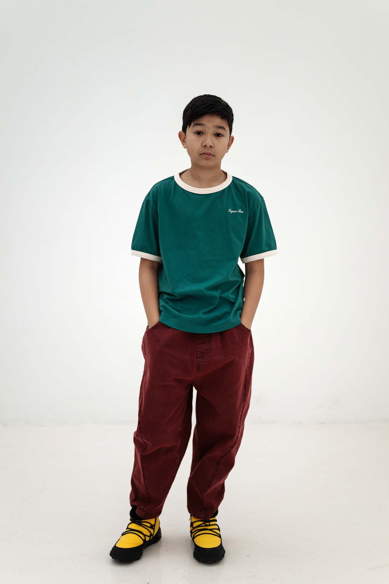 Repose ams - wide denim pants - ash plum