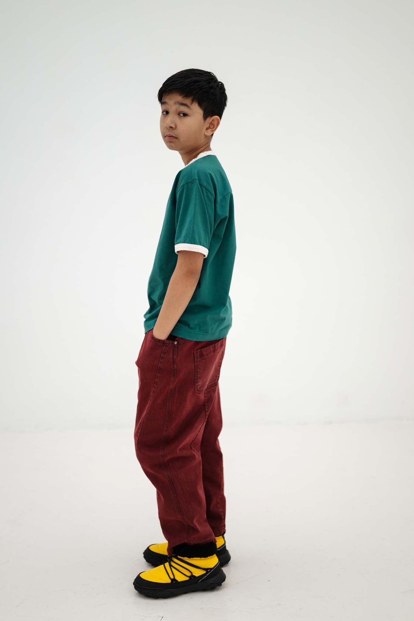 Repose ams - wide denim pants - ash plum