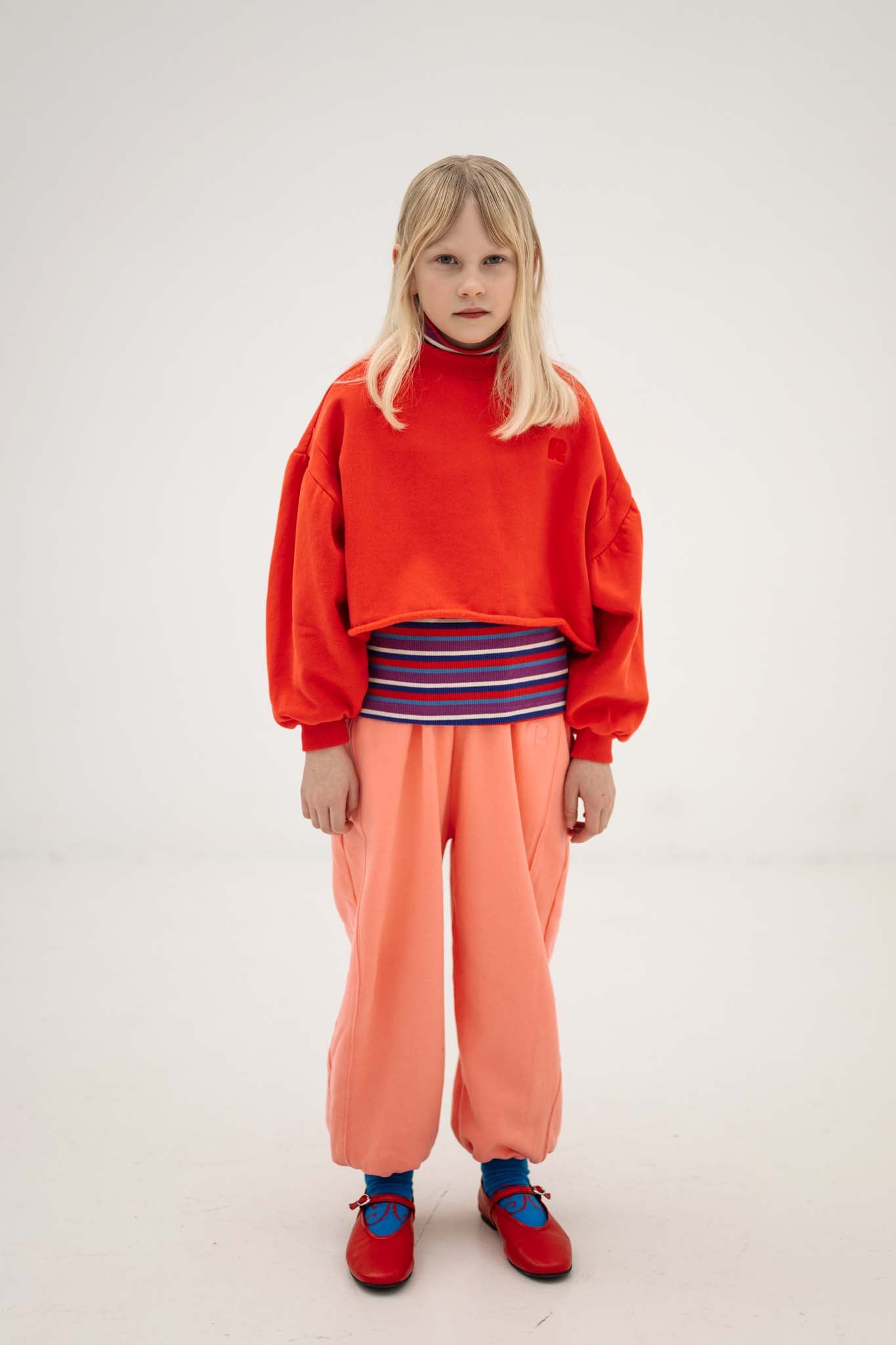 Repose ams - crop heart sweatshirt - firecracker red