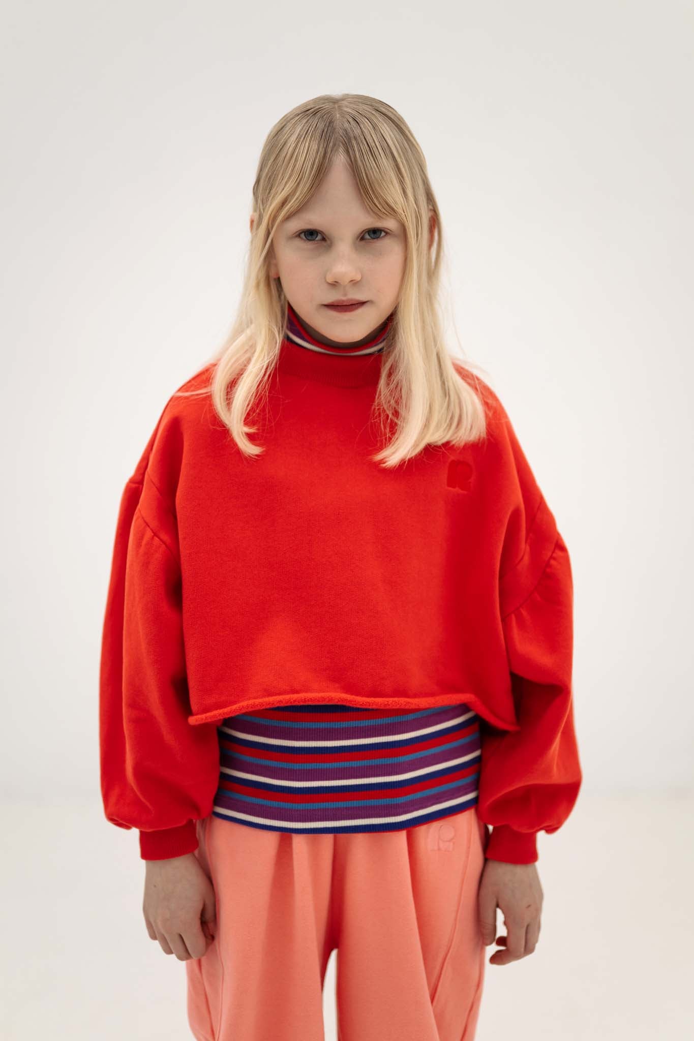Repose ams - crop heart sweatshirt - firecracker red