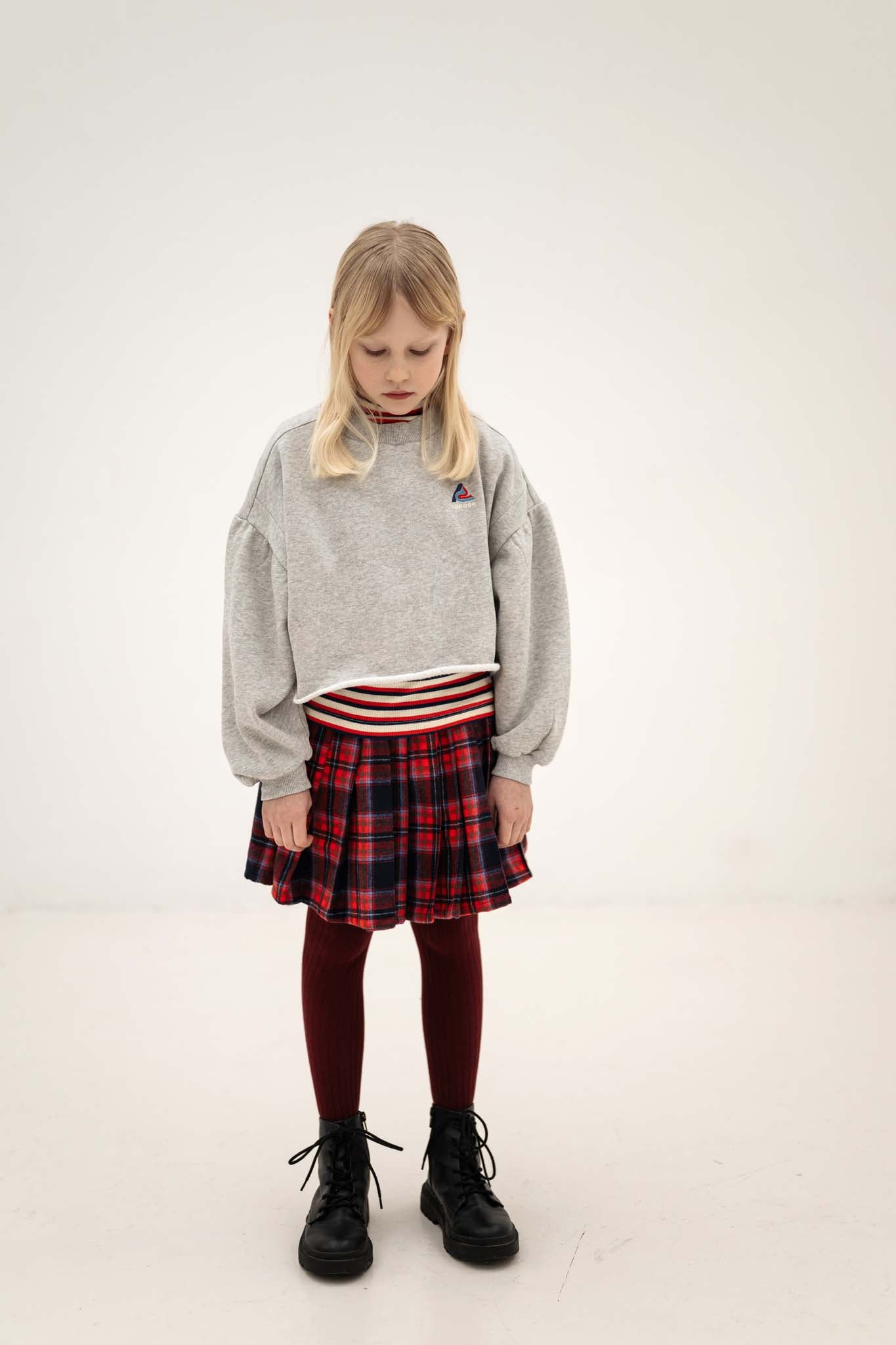 Repose ams - crop heart sweatshirt - light mixed grey