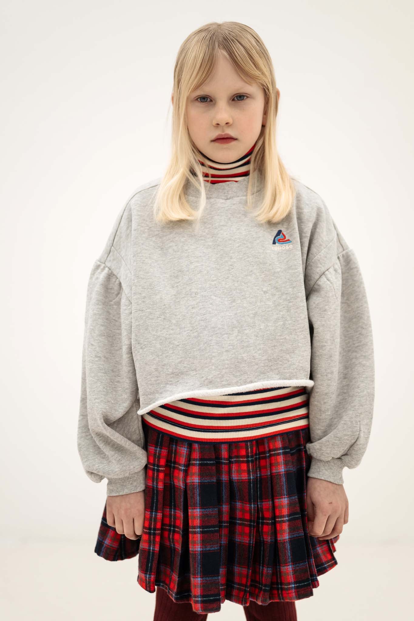 Repose ams - crop heart sweatshirt - light mixed grey