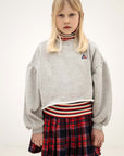 Repose ams - crop heart sweatshirt - light mixed grey