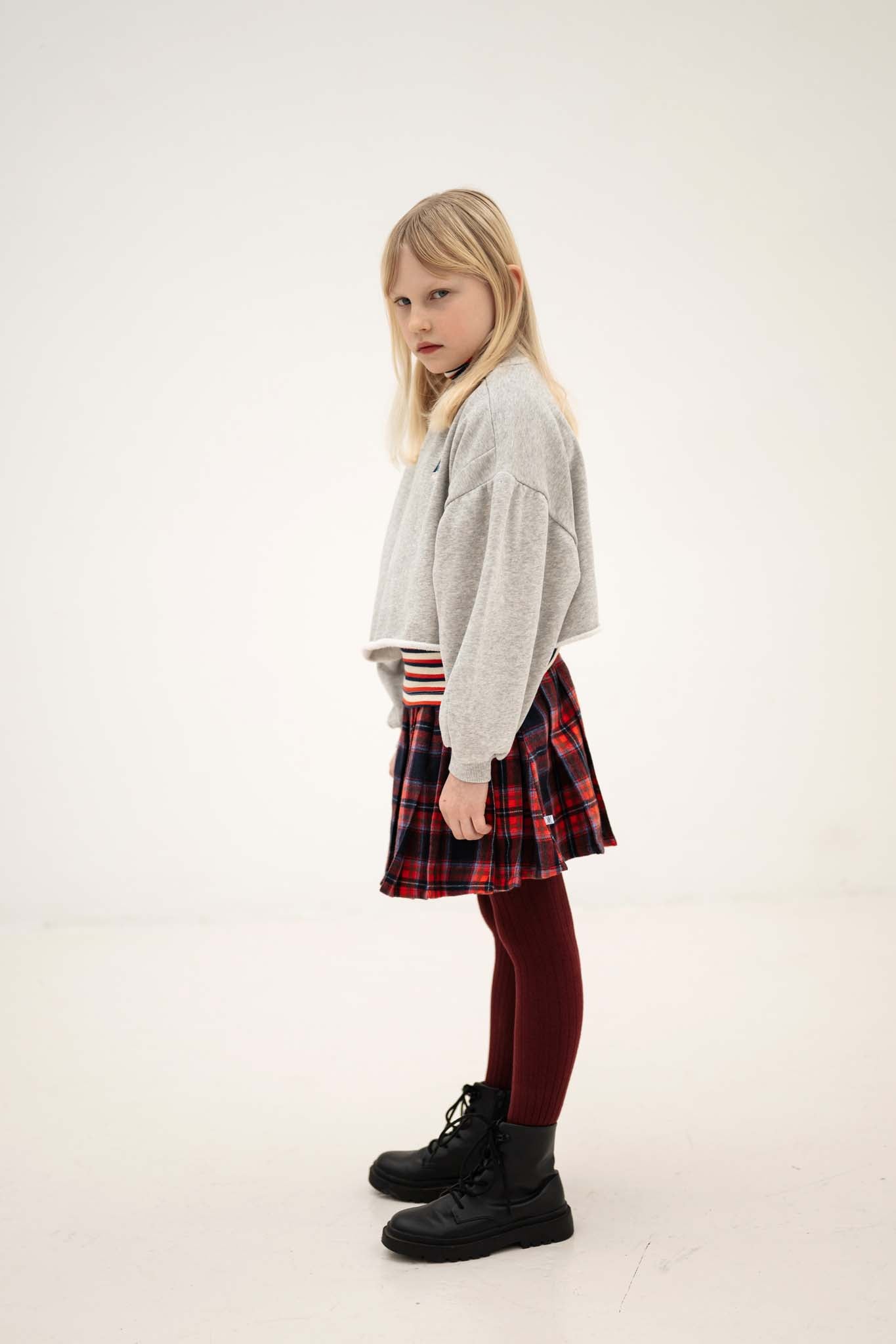 Repose ams - crop heart sweatshirt - light mixed grey
