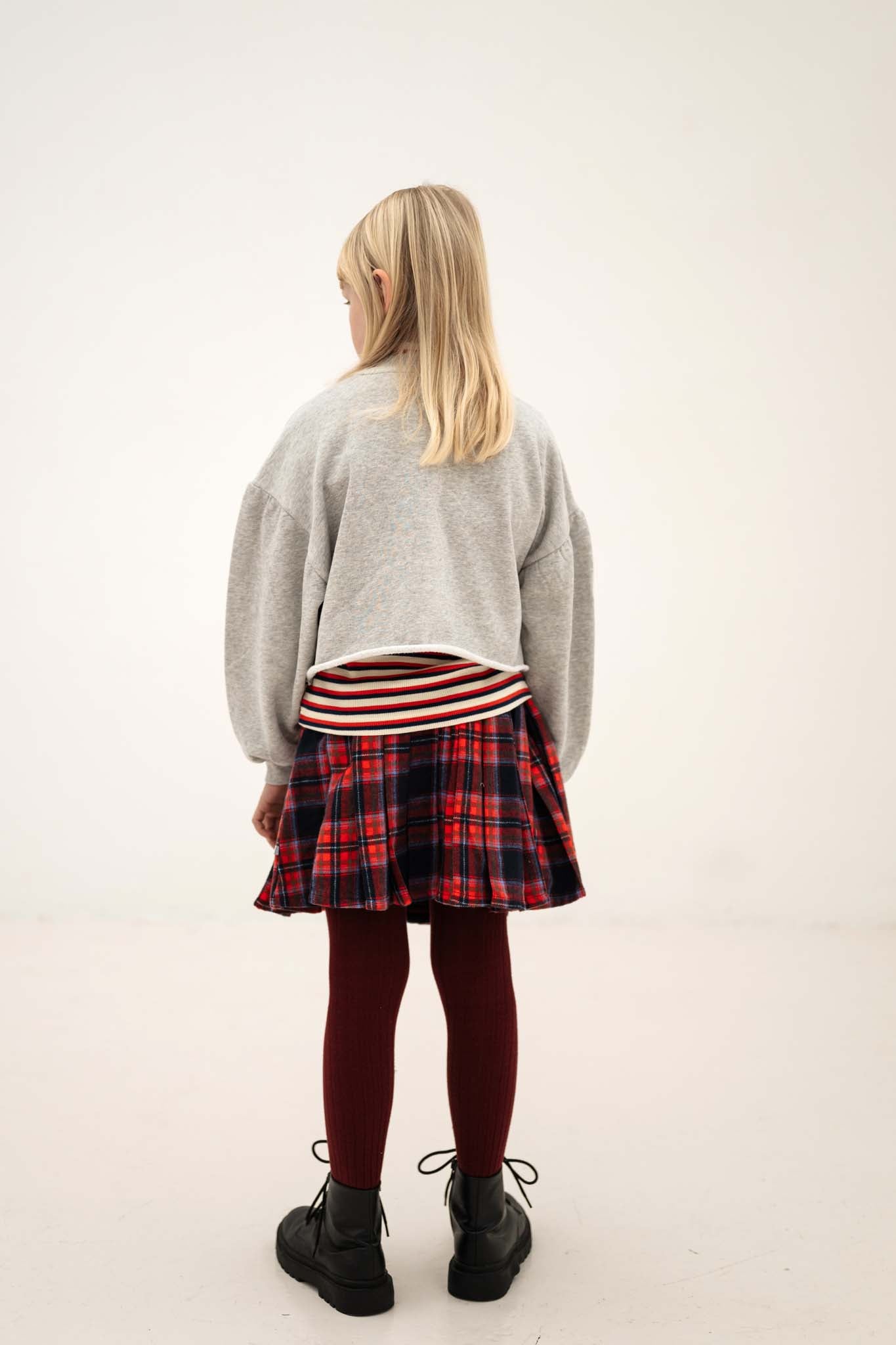 Repose ams - crop heart sweatshirt - light mixed grey