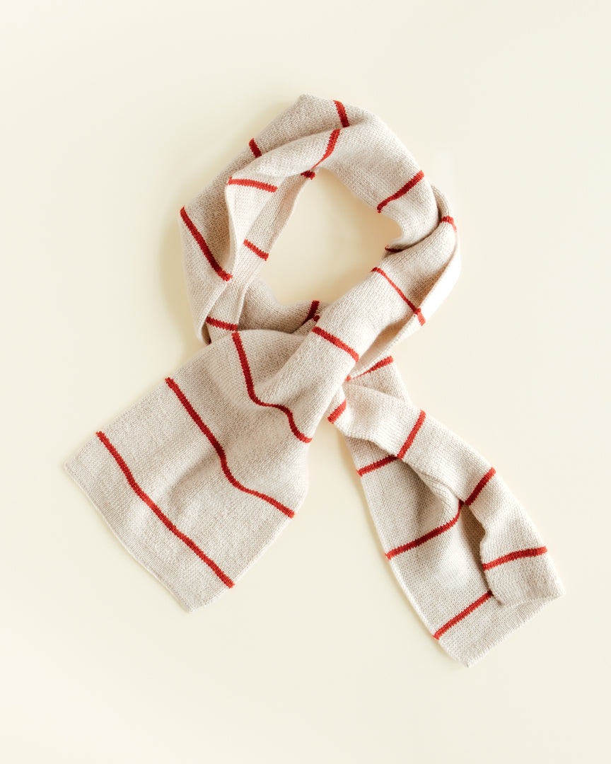 HVID - igor scarf - cream/red