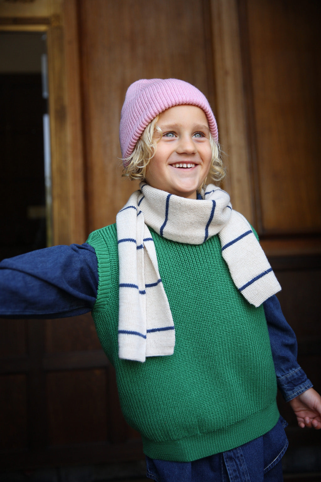 HVID - igor scarf - cream/blue
