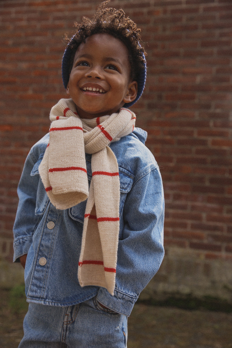 HVID - igor scarf - cream/red