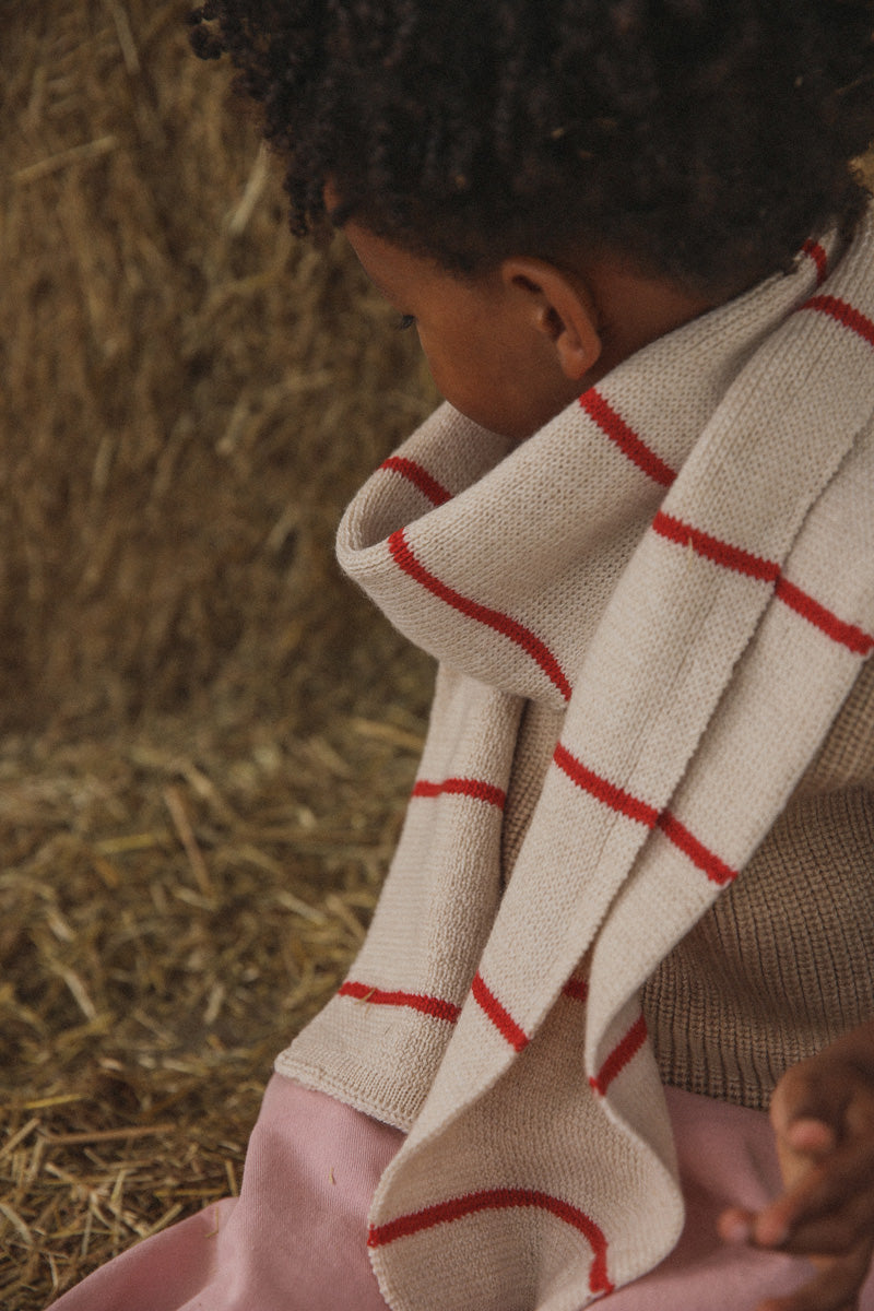 HVID - igor scarf - cream/red