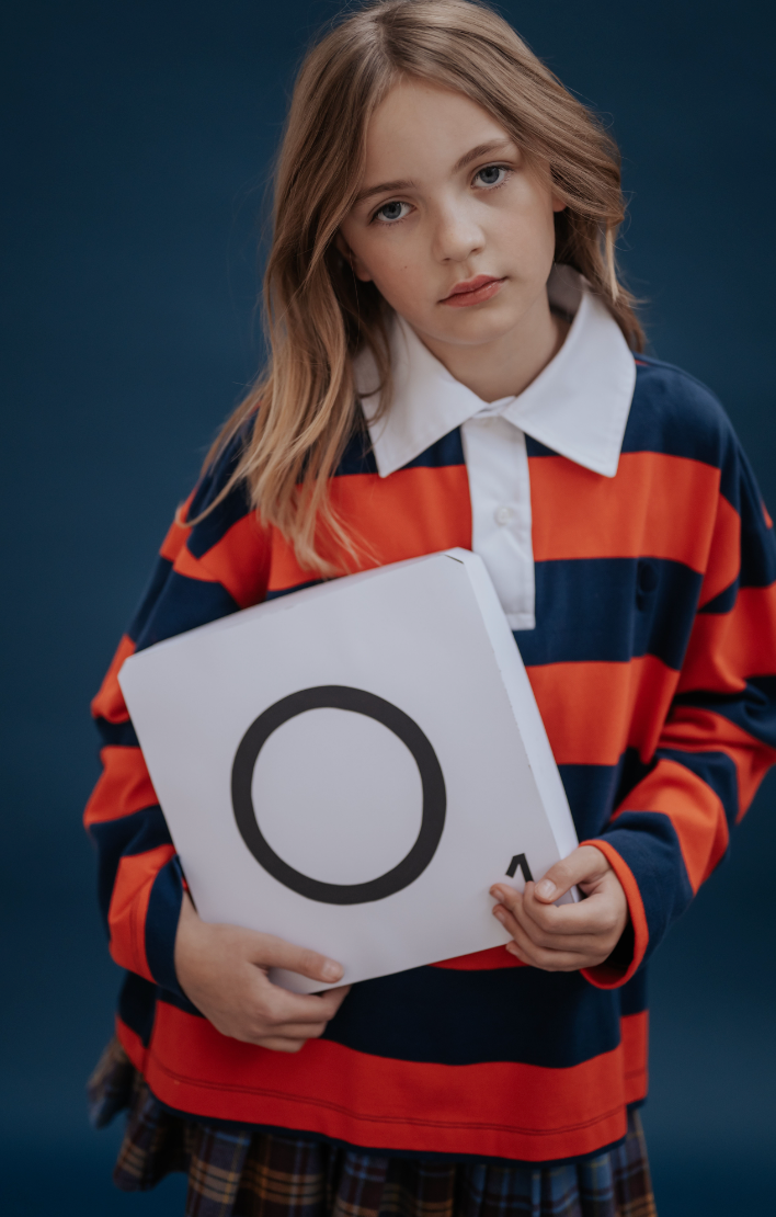 Repose Ams -  polo sweatshirt - navy red block stripe