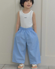 Hygge Selection - air stripe wide pants - sky