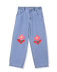 Wynken - flowers jeans - mid wash