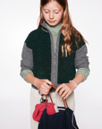 Maan - skill - merino wool zip cardigan - grey/green