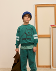 Weekend house kids - city dog sweatshirt - green