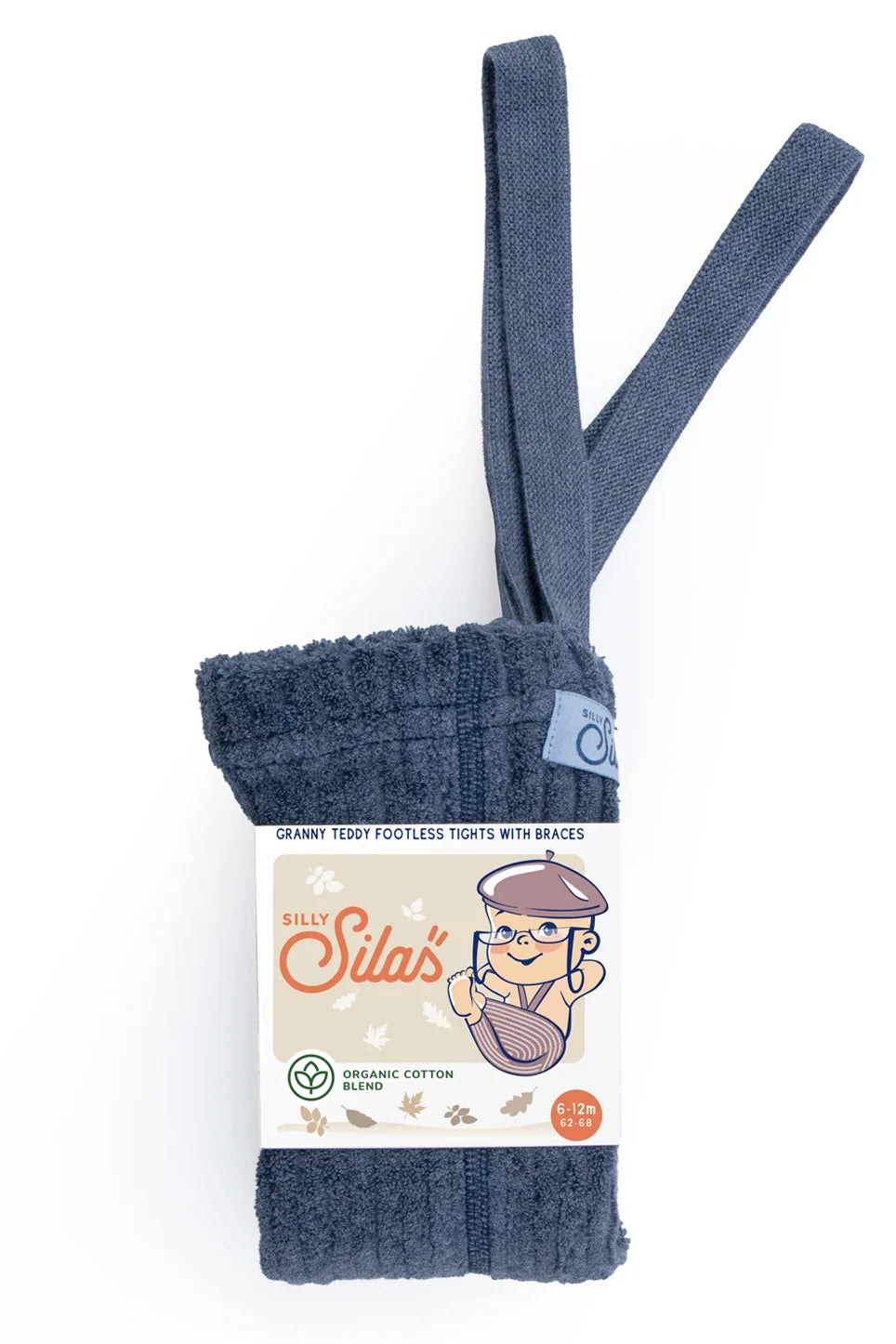 Silly Silas - granny footless cotton tights - steel blue