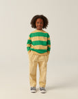 The campamento - kids - stripes sweatshirt - green