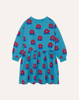 The campamento - kids - big flowers dress - blue