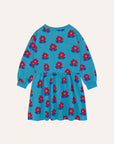 The campamento - kids - big flowers dress - blue
