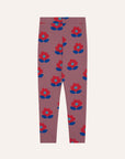 The campamento - kids - big flowers leggings - purple