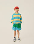 The Campamento - kids - stripes sweatshirt - blue/yellow