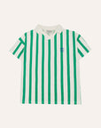 The Campamento - kids - striped oversized polo - green
