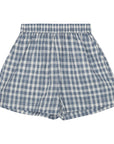 Brunobruno nation - theo check shorts - dusty blue