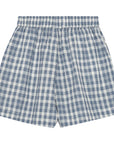 Brunobruno nation - theo check shorts - dusty blue
