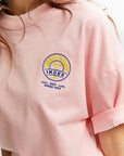 Indee - embroidery t-shirt - vacancy begonia pink