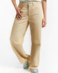 Indee - wide leg baggy denim trousers - vancouver sand