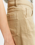 Indee - wide leg baggy denim trousers - vancouver sand