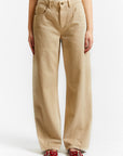 Indee - wide leg baggy denim trousers - vancouver sand