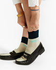 Indee - bicolor logo socks - various off white