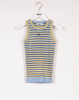 Indee - knitted striped tanktop - venerdi blue