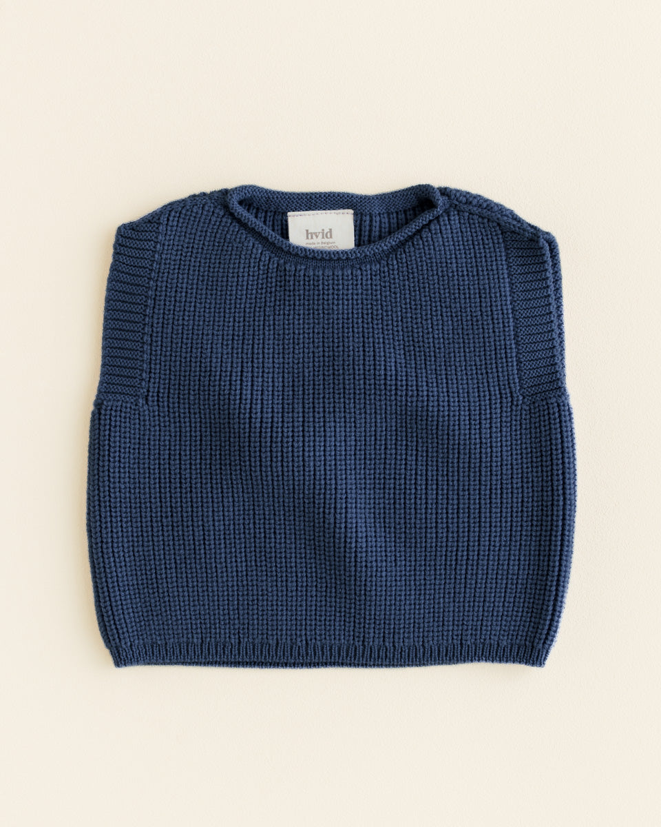 Hvid - wool vest - baby - harvey - blue