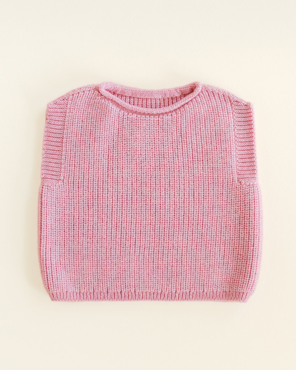Hvid - wool vest -baby - harvey - cotton candy