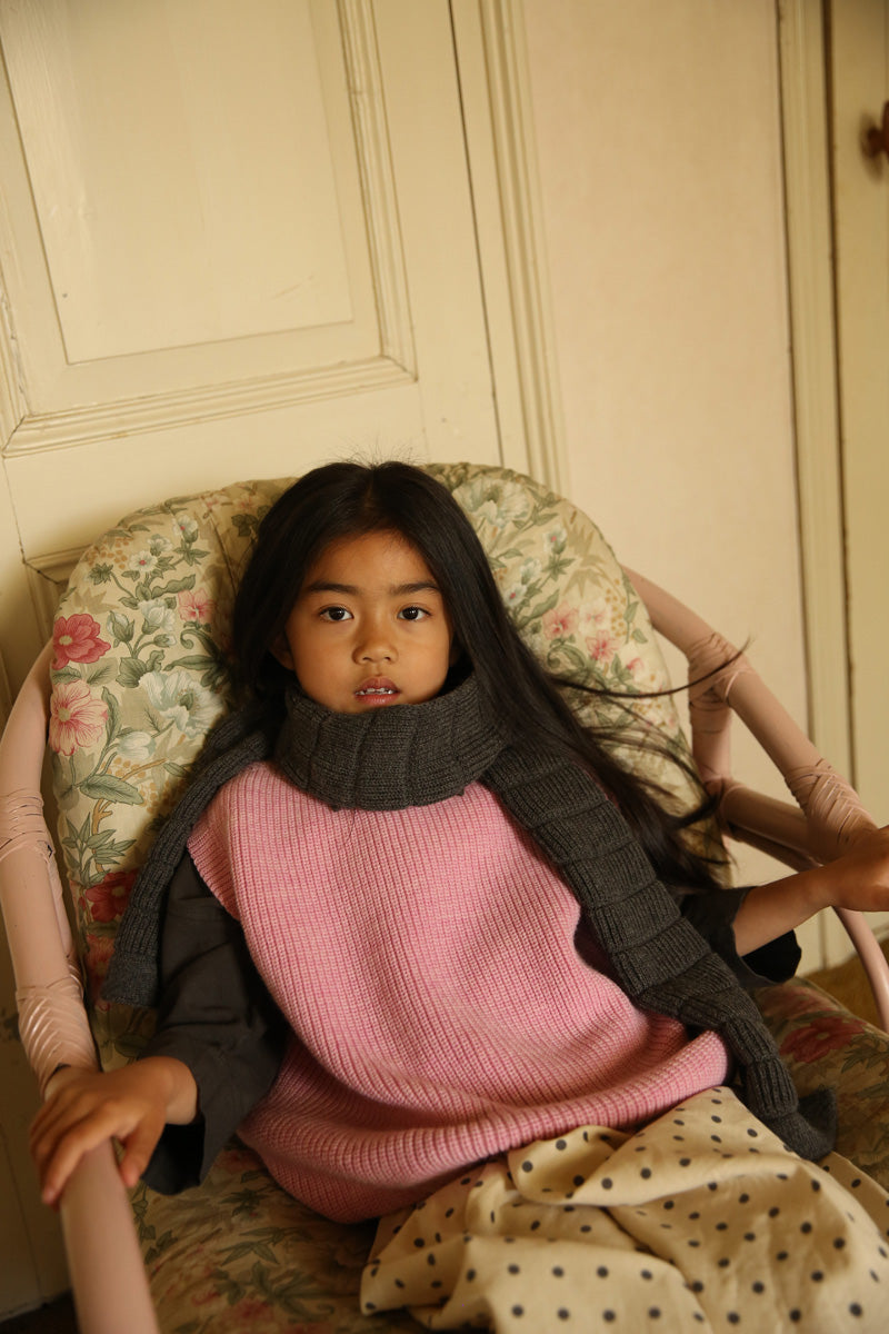 Hvid - wool vest - harvey - kids - cotton candy