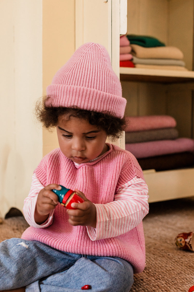 Hvid - wool vest - harvey - kids - cotton candy