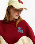 Indee - embroidery sweatshirt - venus rooibos red