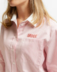 Indee - striped embroidery shirt - vizcaya pink