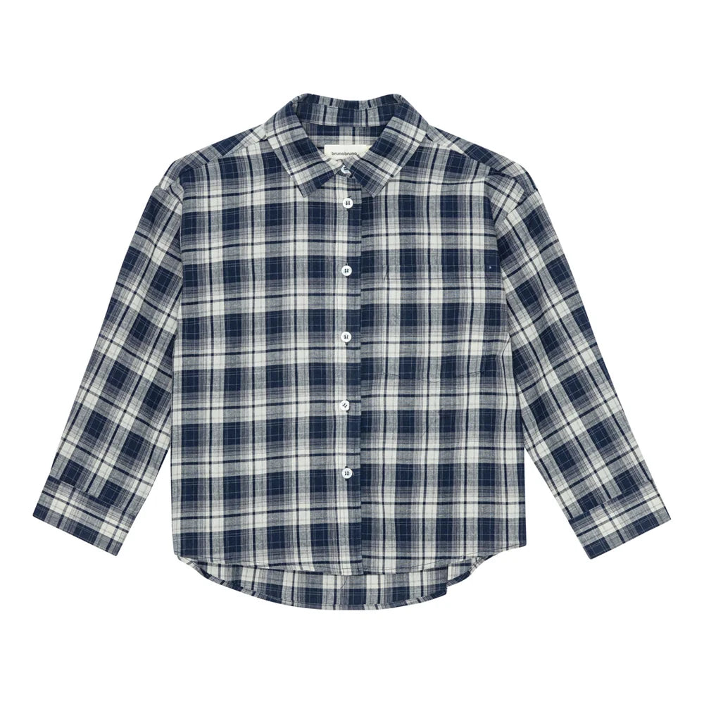 Brunobruno nation - virgil check shirt - navy