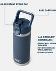 Yeti - rambler - insulated straw bottle - 532ml - rescue red