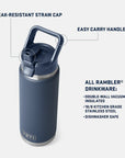 Yeti - rambler - insulated drink bottle - 769ml - royal blue